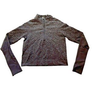 Lululemon Rest Less Cropped Half Zip‎ Pullover Women's Size 6 Herringbone Fade